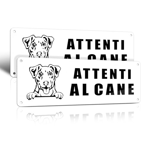 TAKULA 25 x 9 cm Hundeschild, Warnschild aus Aluminium, Warnschild für Hunde mit reflektierendem Band aus Aluminium und Kleber auf der Rückseite TAKULA 25 x 9 cm Hundeschild, Warnschild aus Aluminium, Warnschild für Hunde mit reflektierendem Band aus Aluminium und Kleber auf der Rückseite von TAKULA