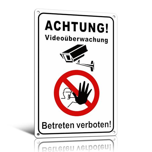 TAKULA Schild Betreten Verboten Videoüberwacht-20 * 30CM Betreten Verboten Schild,Wasserdichtes, Sonnengeschütztes und Staubdichtes Verbotsschilder TAKULA Schild Betreten Verboten Videoüberwacht-20 * 30CM Betreten Verboten Schild,Wasserdichtes, Sonnengeschütztes und Staubdichtes Verbotsschilder von TAKULA