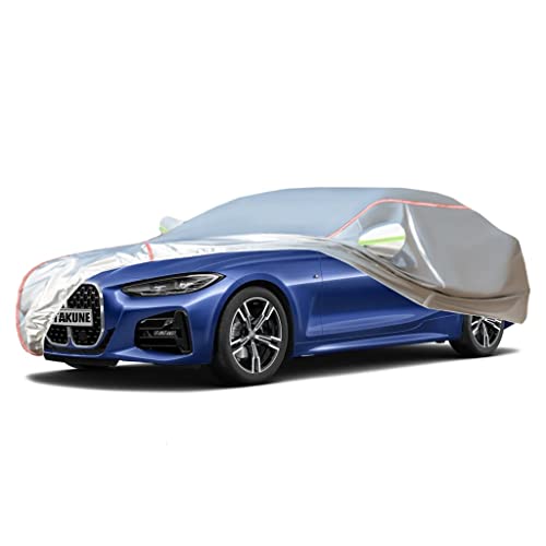TAKUNE Autoabdeckung Für BMW 4er Coupé/BMW 4er Cabrio/BMW 4er Gran Coupé, Wasserdicht Sonnenschutz Outdoor Dicker 210D Oxford Stoff Autoabdeckungen(Silver,4 Series Convertible) von TAKUNE