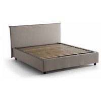 Doppelbett Bonella, Containerbett mit Stoffbespannung, 100% Made in Italy, Frontöffnung, passend für Matratze Cm 160x200, Turteltaube - Talamo Italia von TALAMO ITALIA
