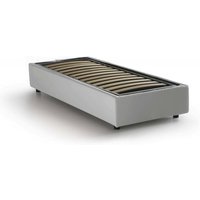Einzelbett Diletta, Containerbett mit Kunstlederbezug, 100% Made in Italy, Seitliche Öffnung, passend für Matratze 80x190 cm, Weiß - Talamo Italia von TALAMO ITALIA