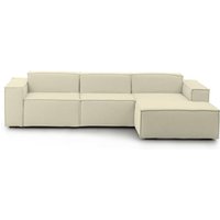 Festes Sofa Giovanna, Modulares 3-Sitzer-Sofa mit rechter Halbinsel, 100% Made in Italy, Modernes Sofa aus Stoff, Cm 300x170h70, Beige - Talamo Italia von TALAMO ITALIA