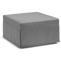 Klappbett Ancilla, Puff umwandelbar in Einzelbett, 100% Made in Italy, Sitzpuff aus Stoff fürs Wohnzimmer, Cm 80x80h45, Grau - Talamo Italia von TALAMO ITALIA