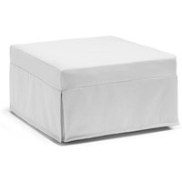 Klappbett Ancilla, Puff umwandelbar in Einzelbett, 100% Made in Italy, Sitzpuff aus Stoff fürs Wohnzimmer, Cm 80x80h45, Weiß - Talamo Italia von TALAMO ITALIA