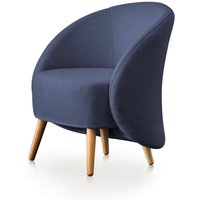 Lounge-Sessel Annarella, Design-Sessel für das Wohnzimmer, 100% Made in Italy, Relaxsessel aus gepolstertem Stoff, Cm 70x60h80, Blau - Talamo Italia von TALAMO ITALIA