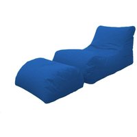 Moderne Wohnzimmer-Chaiselongue, Made in Italy, Sessel mit Nylon-Fußstütze, Gepolsterter Sitzpuff für Schlafzimmer, 120x80h60 cm, Blaue Farbe Moderne Wohnzimmer-Chaiselongue, Made in Italy, Sessel mit Nylon-Fußstütze, Gepolsterter Sitzpuff für Schlafzimmer, 120x80h60 cm, Blaue Farbe von TALAMO ITALIA