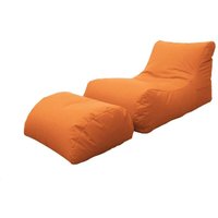 Moderne Wohnzimmer-Chaiselongue, Made in Italy, Sessel mit Nylon-Fußstütze, Gepolsterter Sitzpuff für Schlafzimmer, 120x80h60 cm, Farbe Orange Moderne Wohnzimmer-Chaiselongue, Made in Italy, Sessel mit Nylon-Fußstütze, Gepolsterter Sitzpuff für Schlafzimmer, 120x80h60 cm, Farbe Orange von TALAMO ITALIA