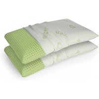Paar Kissen für Bett, 100% Made in Italy, Kissen aus perforiertem Organic Green Memory und umweltfreundlichem Kissenbezug, 73x43xh14 cm - Talamo von TALAMO ITALIA