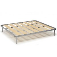 Dmora - Quadratische und eine halbe Bettbasis Dgregor, Orthopädische Basis mit breiten Latten, 100% Made in Italy, Cm 120x190h 31 von TALAMO ITALIA
