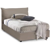 Quadratisches und halbes Bett Angela, Containerbett mit Kunstlederbezug, 100% Made in Italy, Frontöffnung, passend für Matratze Cm 120x190, von TALAMO ITALIA