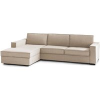 Schlafsofa Adima, Ecksofa, 100% Made in Italy, Sofa mit Drehöffnung, Linke Containerhalbinsel, mit schmalen Armlehnen, Cm 260x95h90, Beige - Talamo Schlafsofa Adima, Ecksofa, 100% Made in Italy, Sofa mit Drehöffnung, Linke Containerhalbinsel, mit schmalen Armlehnen, Cm 260x95h90, Beige - Talamo von TALAMO ITALIA