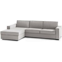 Schlafsofa Adima, Ecksofa, 100% Made in Italy, Sofa mit Drehöffnung, Linke Containerhalbinsel, mit schmalen Armlehnen, Cm 260x95h90, Grau - Talamo von TALAMO ITALIA