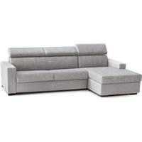 Schlafsofa Alberta, Ecksofa, 100% Made in Italy, Sofa mit Drehöffnung, mit rechter Containerhalbinsel, mit Standard-Armlehnen, Cm 280x95h85, Grau von TALAMO ITALIA