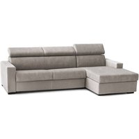 Schlafsofa Alceste, Ecksofa, 100% Made in Italy, Sofa mit Drehöffnung, mit rechter Containerhalbinsel, mit schmalen Armlehnen, Cm 260x95h85, von TALAMO ITALIA