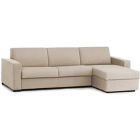 Schlafsofa Alisea, Ecksofa, 100% Made in Italy, Sofa mit Drehöffnung, mit Wendebehälter Halbinsel, mit schmalen Armlehnen, Cm 260x95h90, Beige Schlafsofa Alisea, Ecksofa, 100% Made in Italy, Sofa mit Drehöffnung, mit Wendebehälter Halbinsel, mit schmalen Armlehnen, Cm 260x95h90, Beige von TALAMO ITALIA