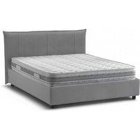Talamo Italia - Doppelbett Ilenia, Containerbett mit Stoffbespannung, 100% Made in Italy, Frontöffnung, inklusive Matratze 160 x 200 cm, Grau von TALAMO ITALIA