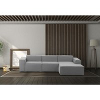 Talamo Italia - Festes Sofa Giovanna, Modulares 3-Sitzer-Sofa mit rechter Halbinsel, 100% Made in Italy, Modernes Sofa aus Stoff, Cm 300x170h70, Grau von TALAMO ITALIA