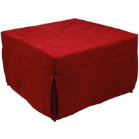 Puof in ein Einzelbett umwandelbar, Made in Italy, Klappbett, Pouf mit abnehmbarem, platzsparendem Stoff für das Wohnzimmer, cm 78x78 / 195h45, Rot von TALAMO ITALIA