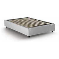 Quadratisches und halbes Bett Nicole, Containerbett mit Stoffbespannung, 100% Made in Italy, Frontöffnung, passend für Matratze Cm 120x190, Weiß Quadratisches und halbes Bett Nicole, Containerbett mit Stoffbespannung, 100% Made in Italy, Frontöffnung, passend für Matratze Cm 120x190, Weiß von TALAMO ITALIA