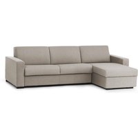 Schlafsofa Alisea, Ecksofa, 100% Made in Italy, Sofa mit Drehöffnung, mit Wendebehälter Halbinsel, mit schmalen Armlehnen, Cm 260x95h90, Turteltaube von TALAMO ITALIA