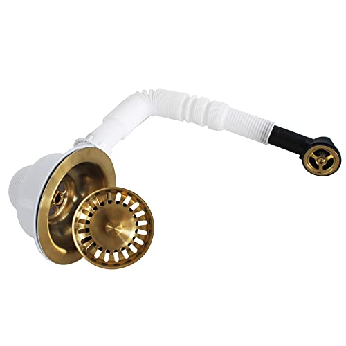 TALEA 114MM Rundes Überlaufsieb für Waschbecken in gebürstetem Gold XK225C034-K von Talea