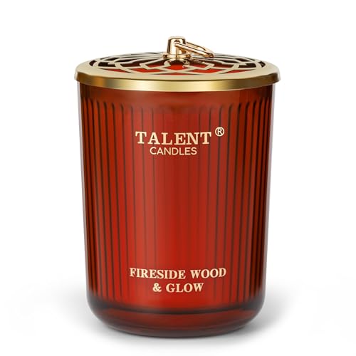 TALENT Duftkerzen, Aromatherapiekerze aus natürlichem Sojawachs, 250 ml, traditioneller Stil, Kerzengeschenke für Frauen und Männer, Heimdekoration, Kaminholz und Glühen von TALENT CANDLES