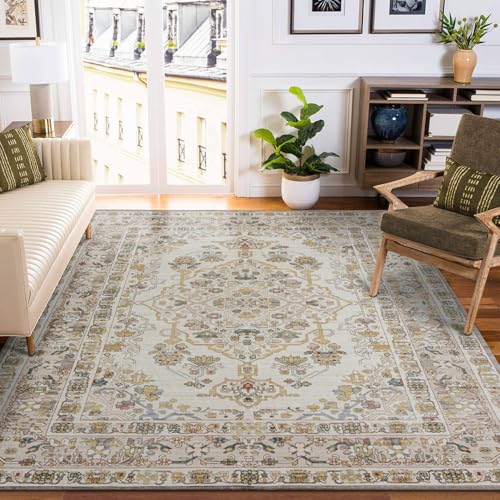 TALETA Teppich Wohnzimmer, Kurzflor Waschbar, Orientalischer Vintage für Wohnzimmer, Esszimmer, Schlafzimmer - Braun, 120 x 170cm TALETA Teppich Wohnzimmer, Kurzflor Waschbar, Orientalischer Vintage für Wohnzimmer, Esszimmer, Schlafzimmer - Braun, 120 x 170cm von TALETA