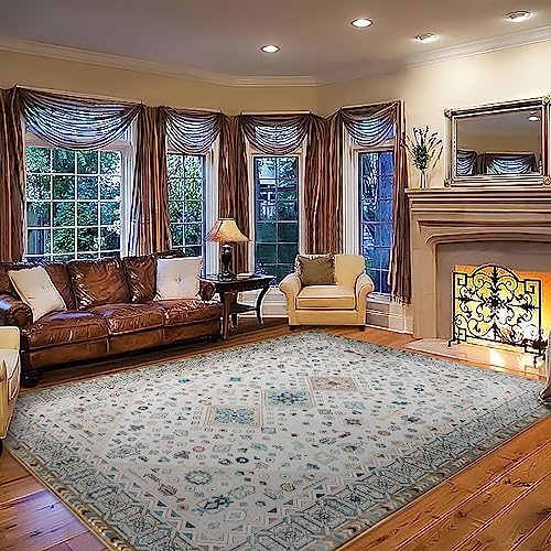 TALETA Waschbarer Teppich Wohnzimmer, Kurzflor Teppich Bunt, Vintage Orientalischer Teppich Groß für Wohnzimmer, Schlafzimmer, Küchen, Esszimmer, Büro - braun 190 x 280 cm von TALETA