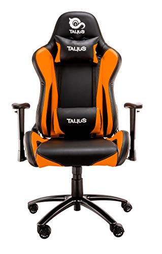 Talius Lizard V2 Gaming-Stuhl, Orange, ergonomisch, schwenkbar, hochdichter Schaumstoff, 2D-Armlehnen, sportliches Design (Orange) von TALIUS