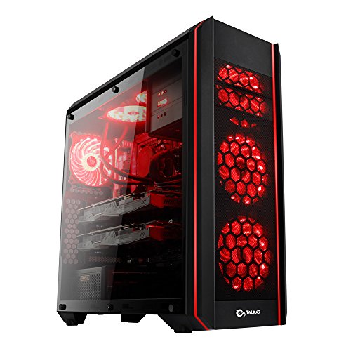 TALIUS Daemon – Gaming ATX Gehäuse – Gehärtetes Glas – 2 x USB 3.0 – USB 2.0 – ohne Netzteil – Schwarz von TALIUS