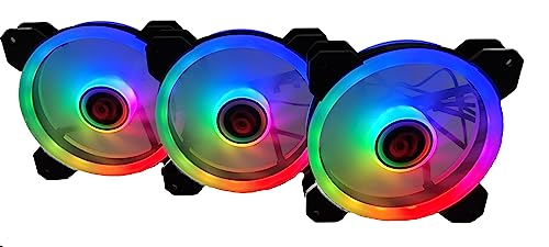 Talius Iris Spectrum ARGB/Cronos Lüfter 120mm Sweep-Effekte Puls Spirale Doppelring LED Anschluss 6 Pin (3 FAN BLACK) von TALIUS