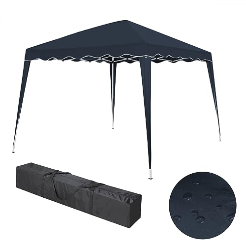 Faltbarer Pavillon 3x3m inkl. Tasche | wasserabweisend, UV 50+ Schutz | Pop Up Zelt, Faltpavillon Gartenzelt, Partyzelt, Capri | Klicksystem Metall-Gestänge (Blau) von TALK-POINT