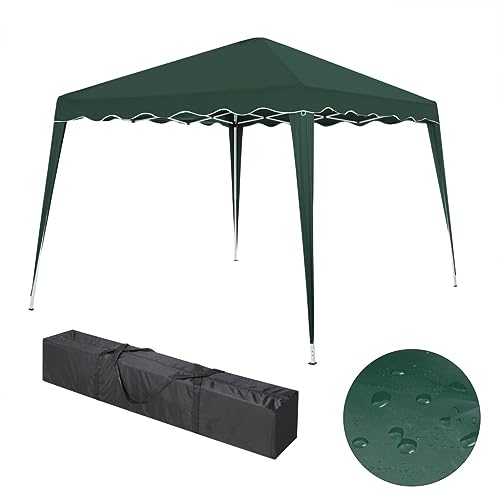 Faltbarer Pavillon 3x3m inkl. Tasche | wasserabweisend, UV 50+ Schutz | Pop Up Zelt, Faltpavillon Gartenzelt, Partyzelt, Capri | Klicksystem Metall-Gestänge (Grün) von TALK-POINT