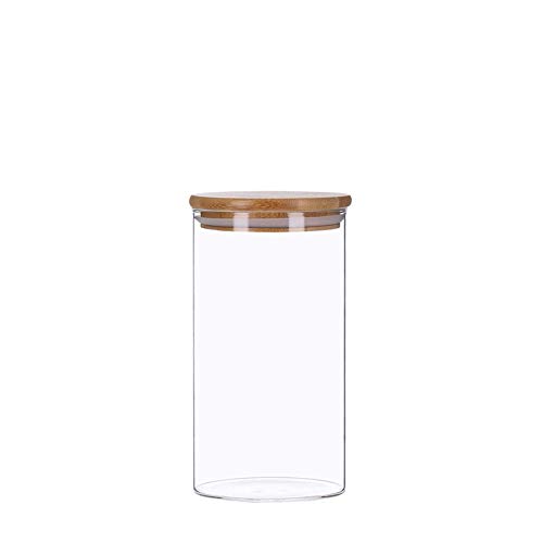 TALK-POINT Vorratsdosen aus Glas mit Bambusdeckel, Vorratsgläser, Glasbehälter | 350 ml - 2200 ml | luftdicht, Spülmaschinenfest, Mottensicher (1200 ml) von TALK-POINT