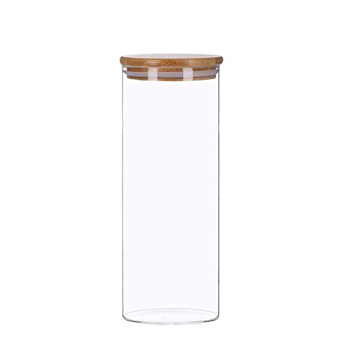 TALK-POINT Vorratsdosen aus Glas mit Bambusdeckel, Vorratsgläser, Glasbehälter | 350 ml - 2200 ml | luftdicht, Spülmaschinenfest, Mottensicher (1800 ml) von TALK-POINT