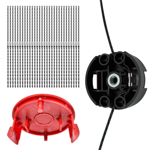 TALOEYH Bosch F016800431 Ersatz-Trimmerfaden, 37 cm x 3,5 mm Rasentrimmerfaden für Bosch AFS 23–37 Freischneider, mit F016F04839 Trimmerkopf & F016F04841 Spulenabdeckung (30 Linien + 1 Abdeckung + 1 von TALOEYH