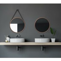 Copper Style Spiegel rund - 50 cm - runder Wandspiegel in kupfer - Badspiegel rund mit hochwertigen Aluminiumrahmen - Dekospiegel - Badezimmerspiegel Copper Style Spiegel rund - 50 cm - runder Wandspiegel in kupfer - Badspiegel rund mit hochwertigen Aluminiumrahmen - Dekospiegel - Badezimmerspiegel von TALOS