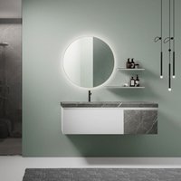Talos - led Badspiegel Rund cesa Shine in matt Gold Ø60 cm - umlaufendes hinterleuchtetes Raumlicht in Neutralweiß - feuchtraumgeeignet durch von TALOS