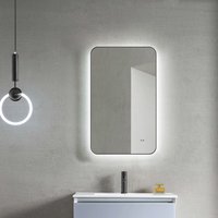 Led Badspiegel alvito in matt schwarz 70x43 cm - Spiegel mit Hand Wave Sensor Funktion - feuchtraumgeeignet durch Aluminiumrahmen - Talos von TALOS