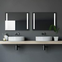 Light Badspiegel mit Beleuchtung � led Badezimmerspiegel 80x60 cm � Wandspiegel mit led Lichtausschnitt � Spiegel mit Lichtfarbe neutralwei� � von TALOS