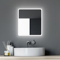 Talos - Badezimmerspiegel mit Beleuchtung Moon led Badspiegel 40x45 cm - feuchtraumgeeignet durch Aluminiumrahmen - Licht-Farbe Neutralweiß von TALOS