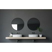 Black Circle Badspiegel, Dekospiegel, rund, � 60 cm � Badezimmerspiegel - matt schwarz - Talos von TALOS