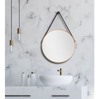 Gold Style Spiegel rund � 50 cm � runder Wandspiegel in gold � Badspiegel rund mit hochwertigen Aluminiumrahmen - Dekospiegel - Badezimmerspiegel mit von TALOS