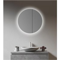 Talos - Spiegelschrank Bad mit Beleuchtung rund ø 60 cm - Badezimmer Spiegelschrank mit hochwertigem Aluminium Korpus - mit Zwei Glaseinlegeböden von TALOS