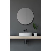 Spiegelschrank Bad rund ø 60 cm - Badezimmer Spiegelschrank mit hochwertigem Aluminium Korpus - Bad Spiegelschrank mit zwei Glaseinlegeböden - Talos von TALOS