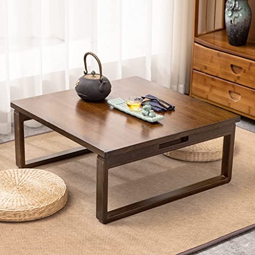 Multifunktions-faltbarer niedriger Tisch Bambus-Couchtisch im japanischen Stil Quadratischer Teetisch mit klappbaren Beinen Haushalt klappbarer kleiner Esstisch Kinder-Kunsttisch ( Farbe : braun , Siz von TALSAK