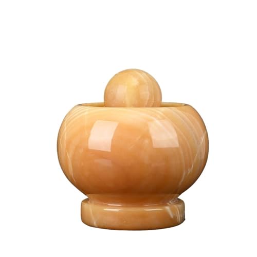 Desktop-Brunnen, Jade Feng Shui Ball Indoor Laufwasserbrunnen Ornament Wohnzimmer Büro Rezeption Dekoration(Yellow) von TALWHAH