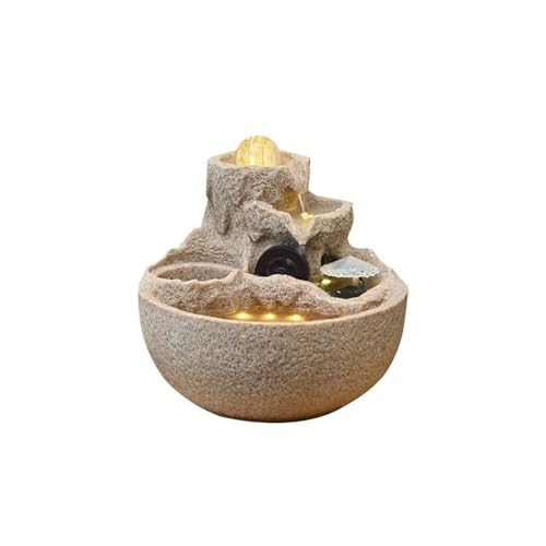 Desktop-Brunnen, Streaming-Ornamente zirkulierendes Wasser Wohnzimmer Büro Reichtum Desktop Wigwam Brunnen(White) von TALWHAH
