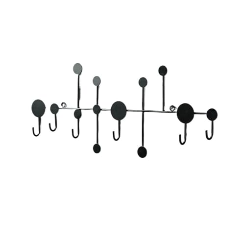 TALWHAH Wandgarderobe, Eisen-Wandhaken for die Tür – platzsparende Kleiderbügel(Black,57.5cm) von TALWHAH
