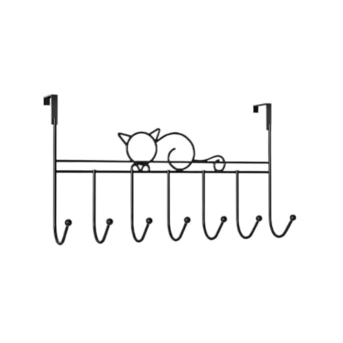 TALWHAH Wandgarderobe, Hängeregal for Aufhängen über der Tür – Kleider-Organizer ohne Bohren for Hüte und Mäntel(Black) von TALWHAH
